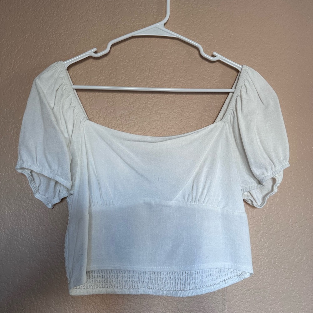 PacSun White Cropped Blouse